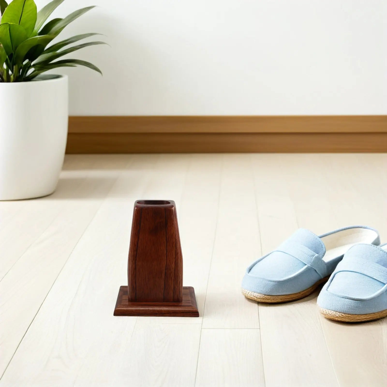 Shoehorn Organizer Stand Wooden Shoe Horn Base Storage Holder Display