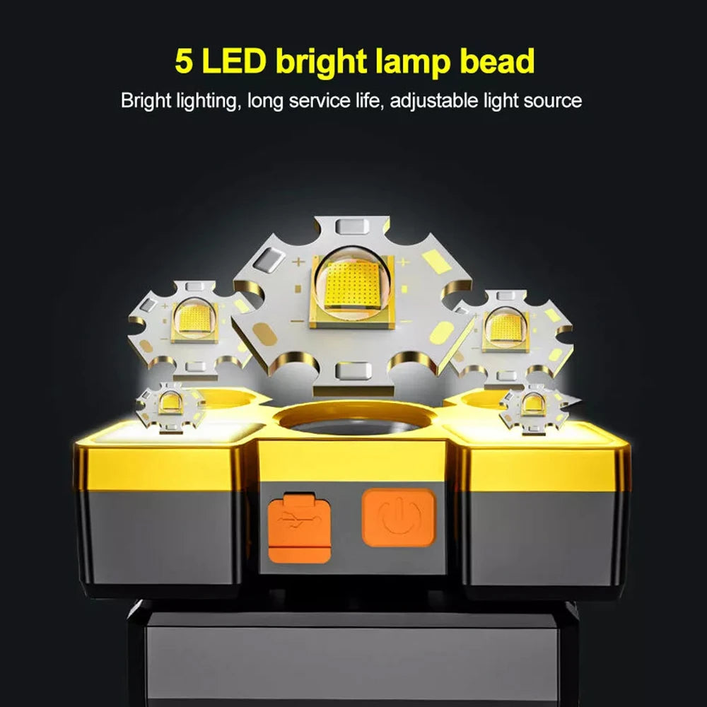 Rechargeable 5 LED Headlamp – Camping, Fishing & Travel LED Headlamp Zpaxo