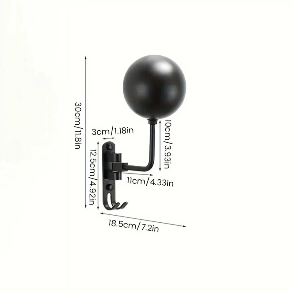 Wall Mount Motorcycle Helmet Holder 180°Rotation Football Bicycle Helmet Rack Helmet Display Hanger Stand for Caps With 2 Hooks Zpaxo