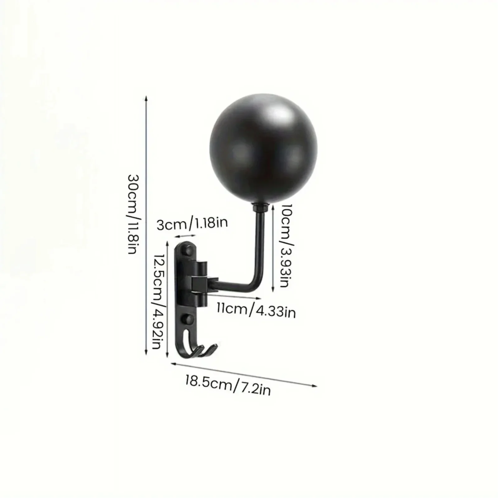 Wall Mount Motorcycle Helmet Holder 180°Rotation Football Bicycle Helmet Rack Helmet Display Hanger Stand for Caps With 2 Hooks Zpaxo
