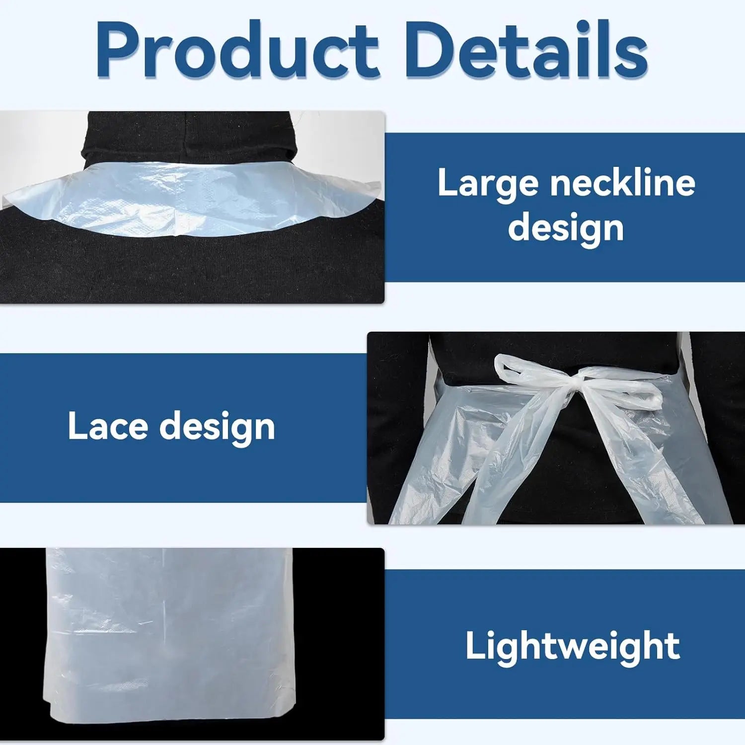 Extra Long Thick Plastic Apron Disposable Waterproof Oil-proof Adults