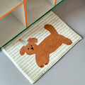 Cartoon Dog Stripe Bath Mat Non-slip Absorbent Flannel Rug Machine Zpaxo Puppy 500MMx800MM