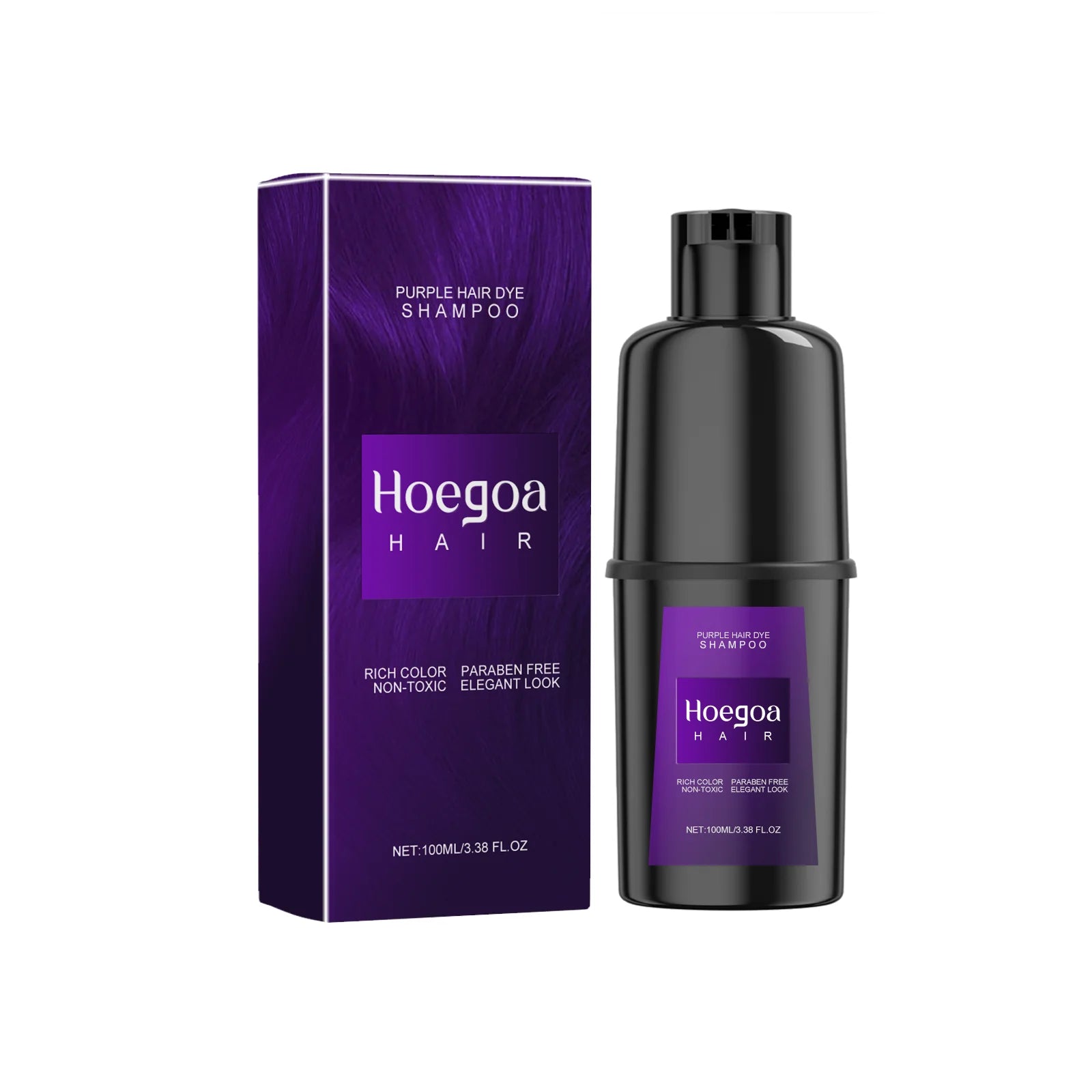 HOEGOA Herbal Hair Dye Shampoo – Red, Purple, Brown, Black Hair Dye Shampoo Zpaxo Purple