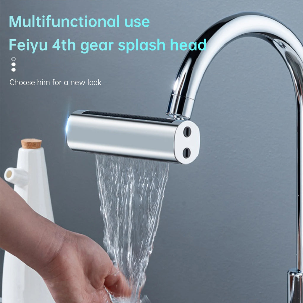 4-Mode 360° Rotating Kitchen Faucet Aerator – Anti-Splash