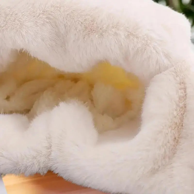 Cute Thickened Plush Hats Women Warm Winter Knitted Cap Ear Guards Zpaxo