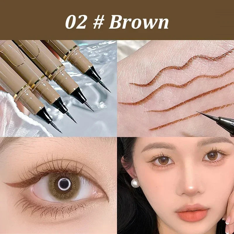 Waterproof Liquid Eyeliner Matte Long Lasting Quick Dry Ultra-thin Zpaxo 02 Brown