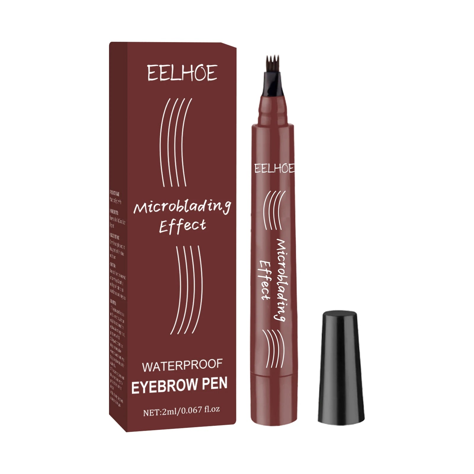 4 Point Eyebrow Pencil 4 Prong Tip Eyebrow Pen 4 Fork Eyebrow Pencil Waterproof Liquid Eyebrow Pencil Long Lasting Like Real Zpaxo Reddish Brown