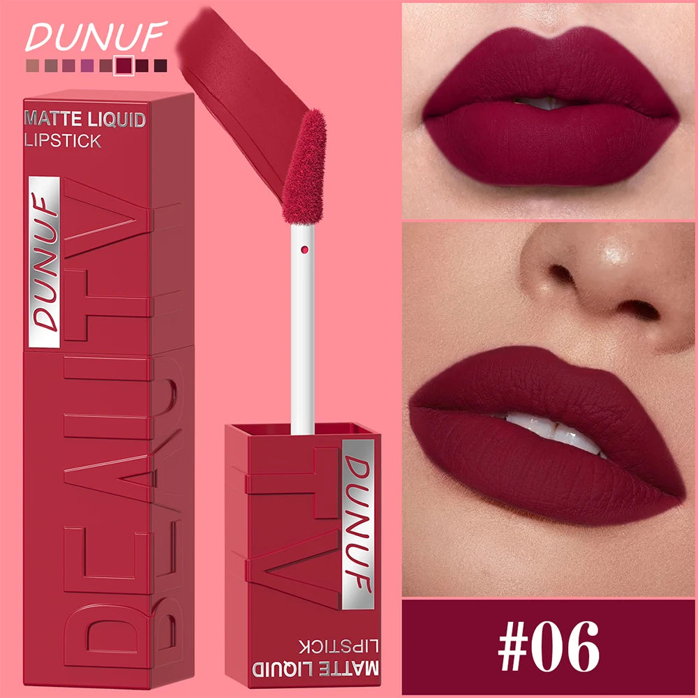 4Pcs/set Long Lasting Matte Velvet Lip Gloss Nude Waterproof Sweatproof Non Smudge Lightweight Texture Create Sophisticated Lip Zpaxo
