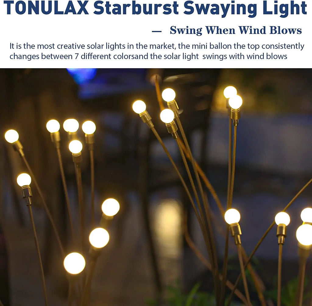 Outdoor Solar Firefly Lights Gradient Garden Christmas Decoration Zpaxo