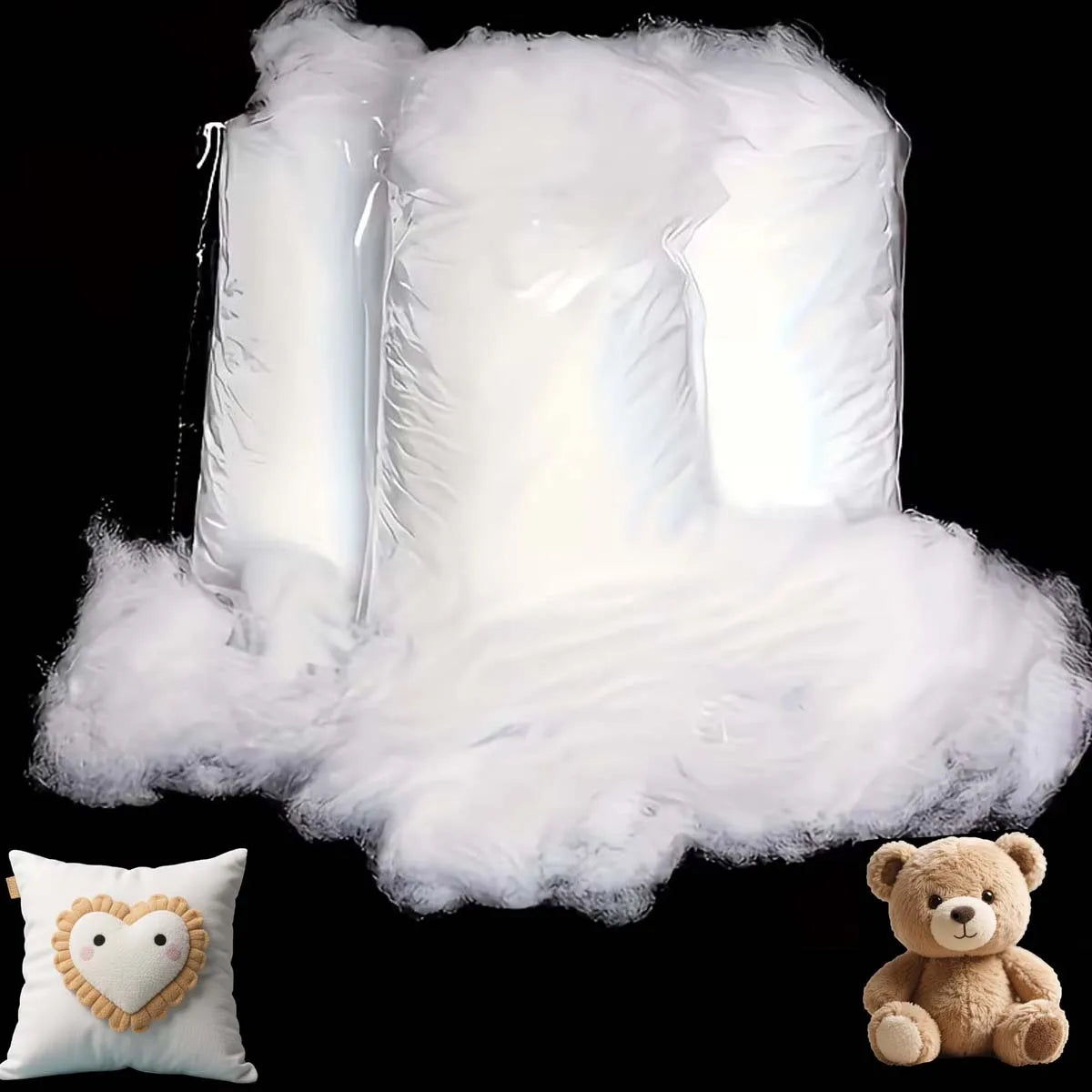 Soft Polyester Fiber Fill – Pillow & Cushion Stuffing Material Craft Fiber Fill Zpaxo