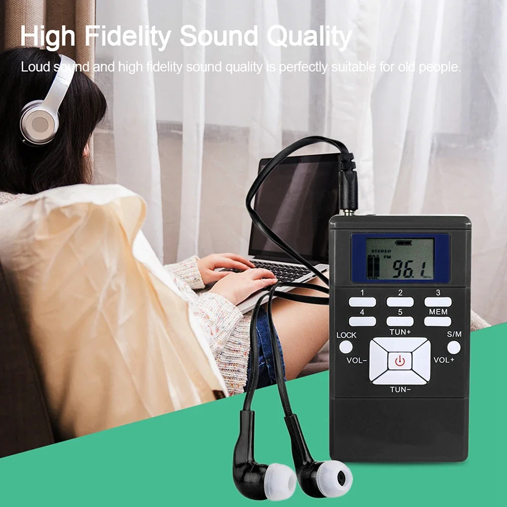 KEBIDUMEI Mini DSP FM Radio Simultaneous Interpretation Receiver