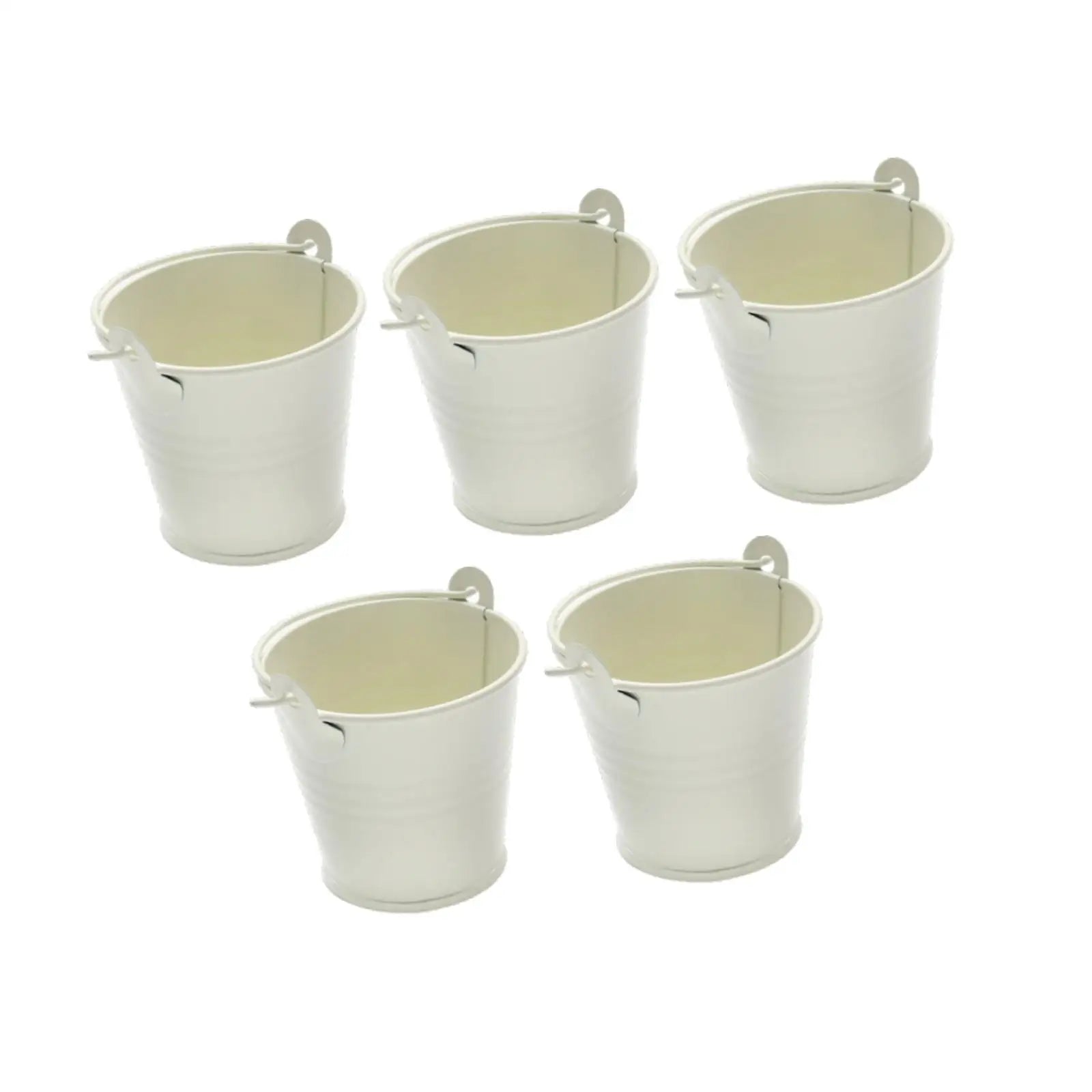 Small Metal Buckets Flower Organizing Container Handle Vases Zpaxo