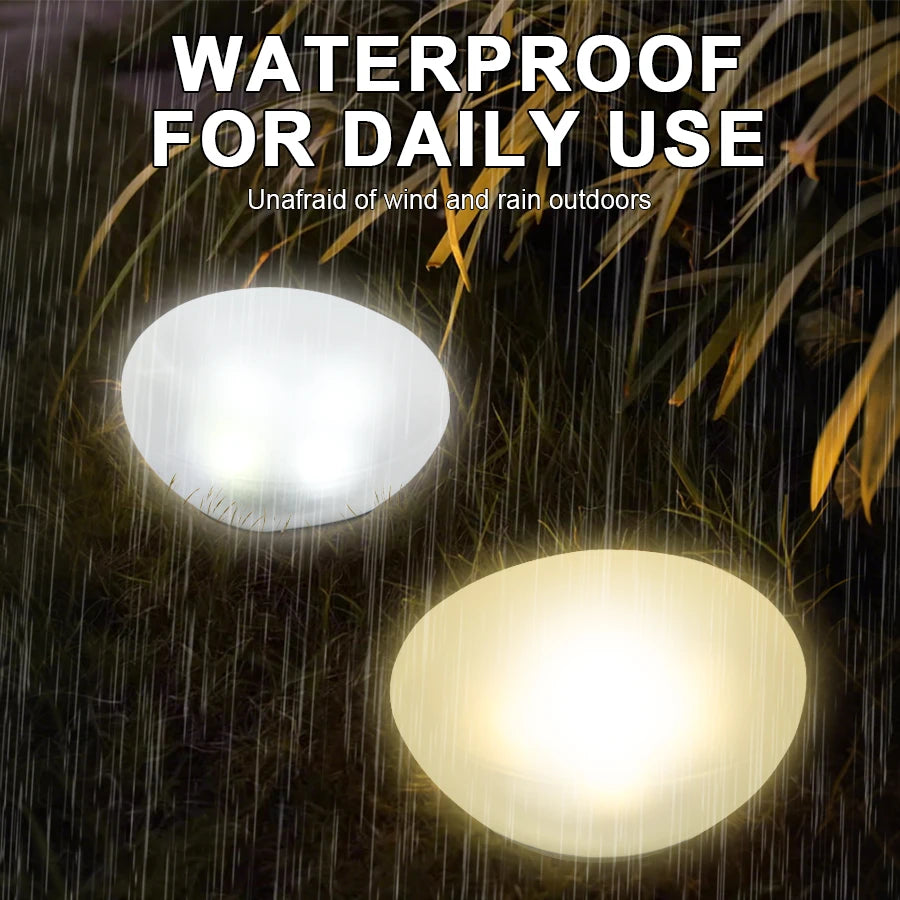 Solar Stone Garden Ground Lamp – IP65 Waterproof LED Lawn Light