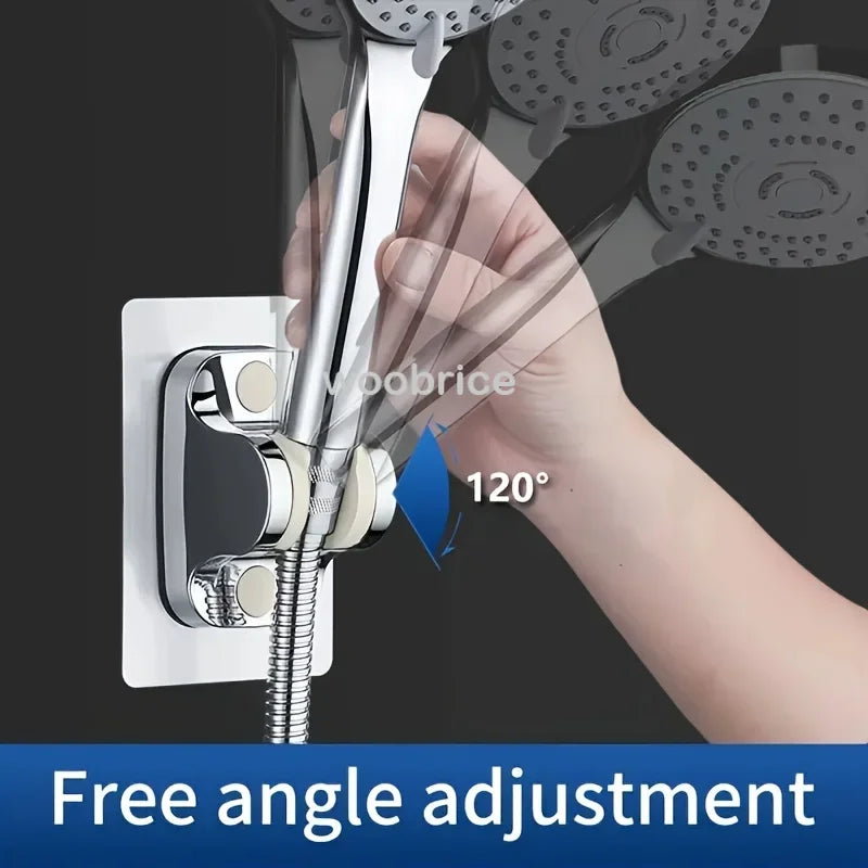 Shower Holder Suction Cup Holder 360° Adjustable Showerhead Holder Plating Shower Rail Head Bathroom Wall Mount Bracket Zpaxo