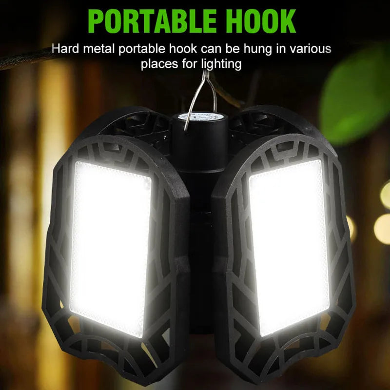 104 LED Solar Camping Light 4 Leaf Foldable Garage Rechargeable Zpaxo