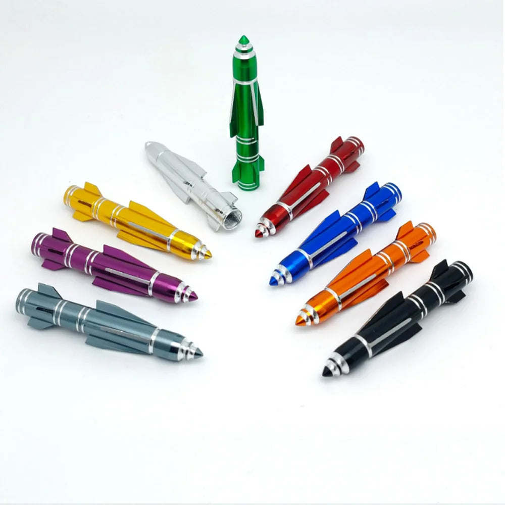 4-Pack Rocket Aluminum Tire Valve Stem Caps | Cars & Motorcycles
