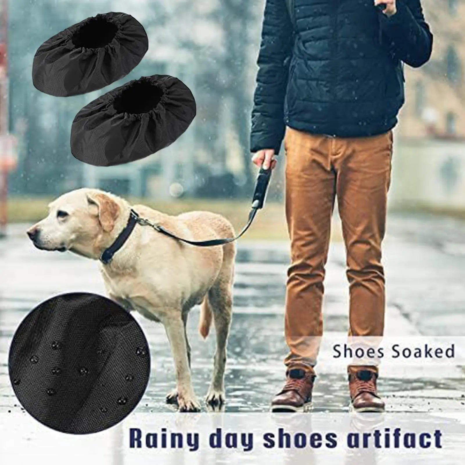 Walking Boot Cover 2 Non Slip Waterproof Shoe Protector Bathroom