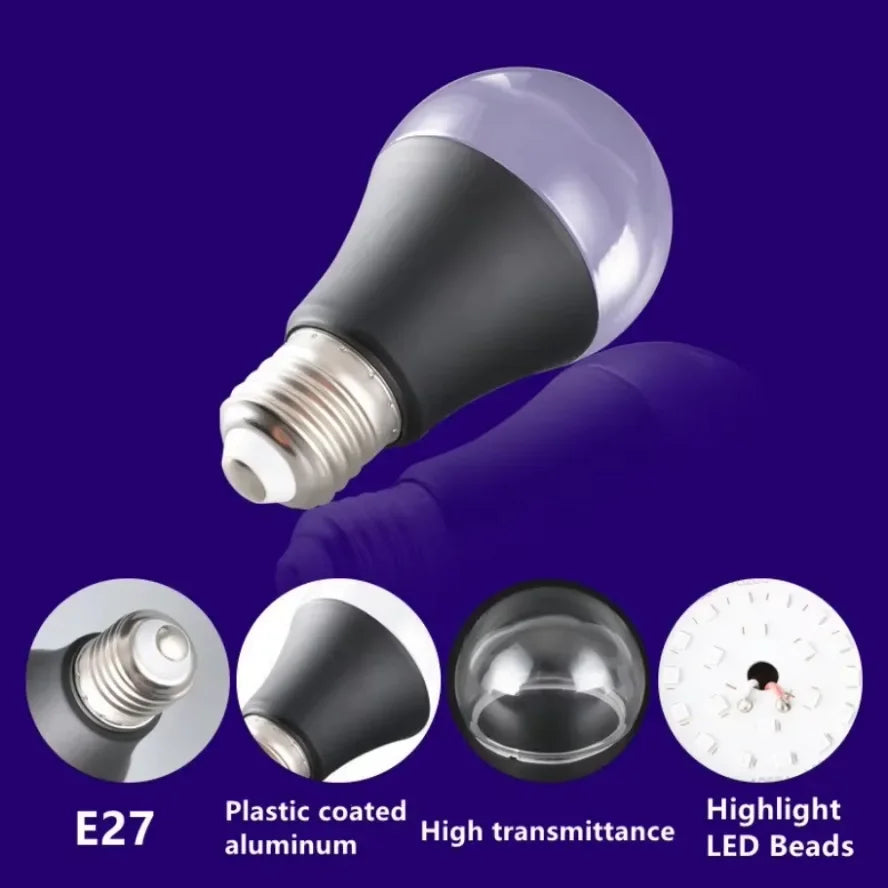 12W UV Black Light Bulb E27 LED – Party & Halloween Decor