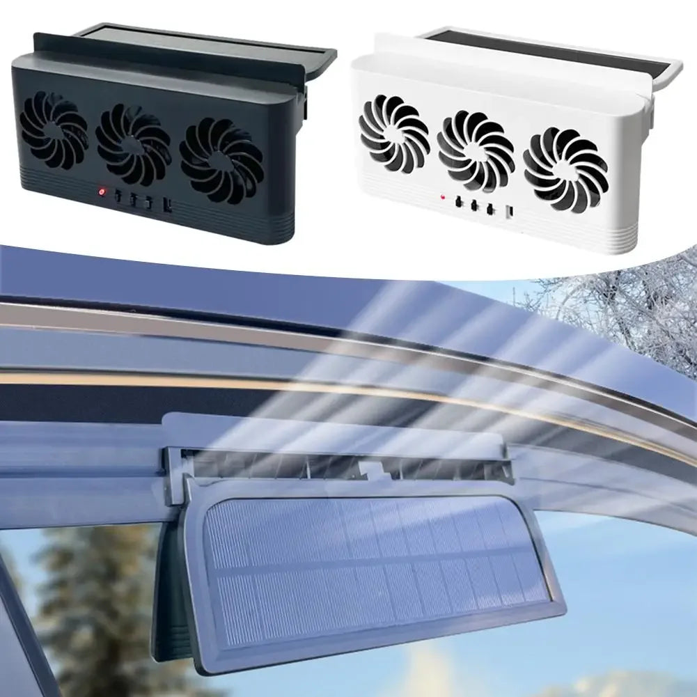 Solar Powered Car Fan USB Charging Window Ventilation Exhaust Cooler Zpaxo