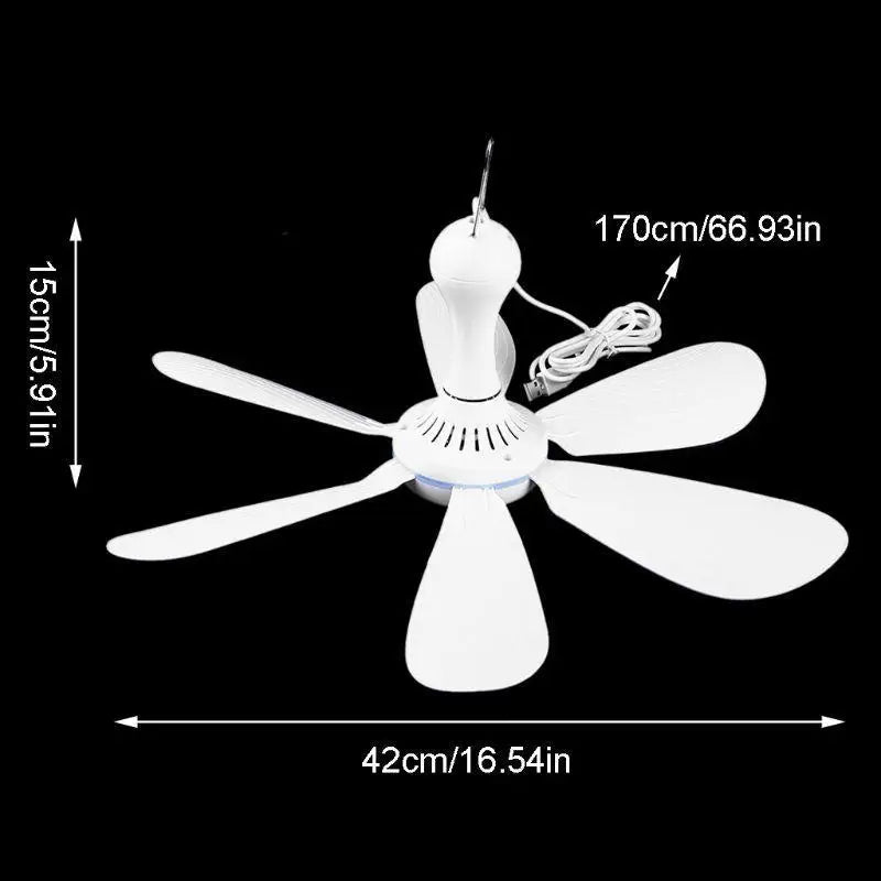 652F Portable Ceiling Fan Mini USB Tent for Camping Outdoor Hanging Gazebo Tents Ceiling Canopy Fan for DC 5V Battery Po Zpaxo