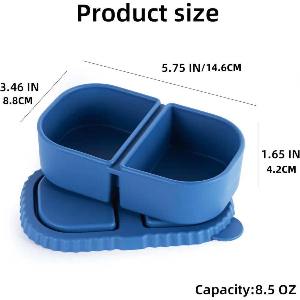 Premium Silicone Reusable Snack Containers Double Compartment Snackle Zpaxo