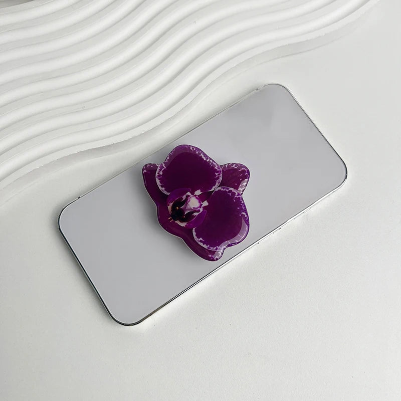 Acrylic Flower Phone Grip Ring Holder & Folding Stand
