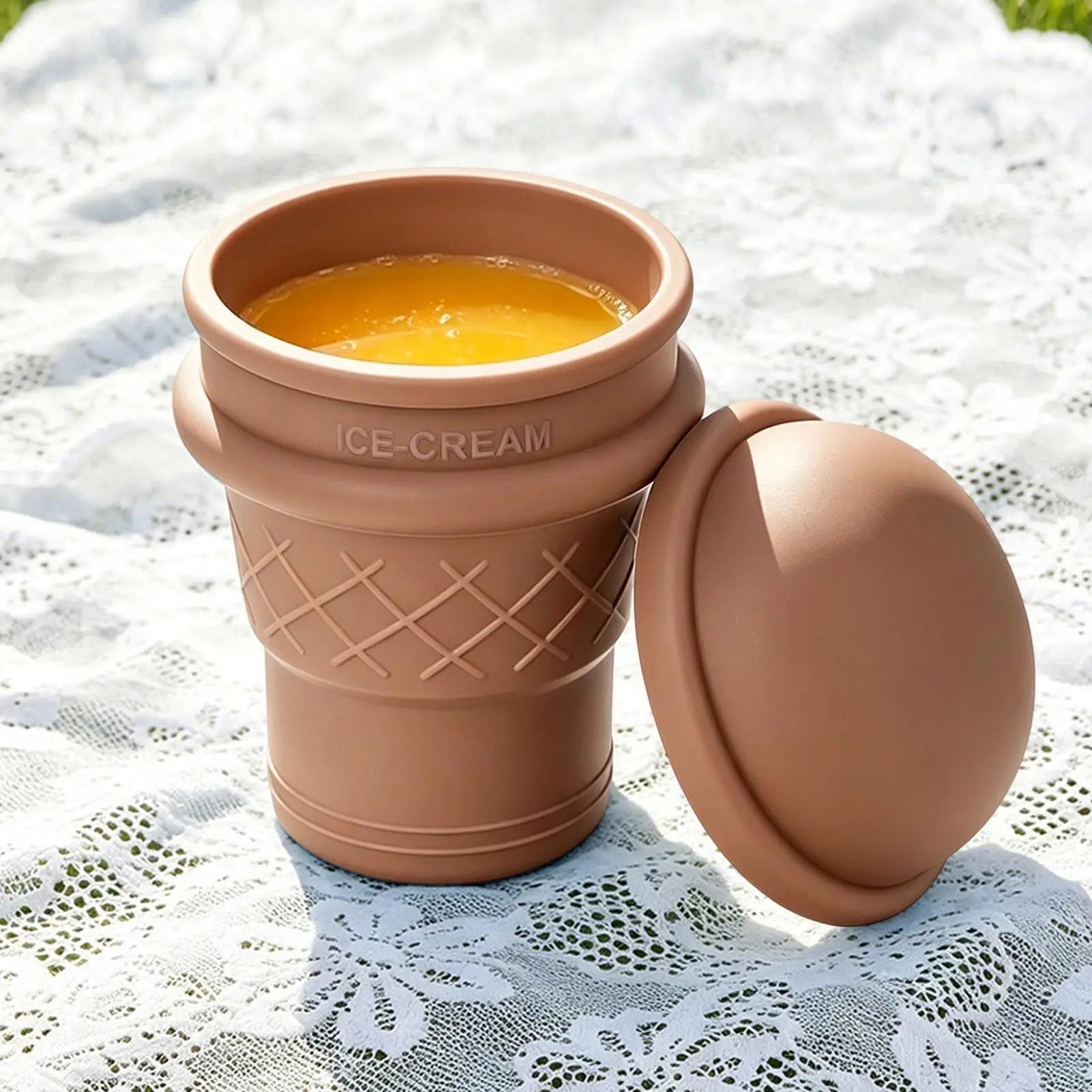 Folding Camping Cup Ice Cream Shape Portable Water Bottle Travel Home