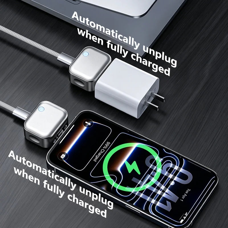 140W USB C Auto Disconnect Charger Adapter For Safe Overnight Charging Smart Auto Stop Charging Full Charge Self-Cut Zpaxo