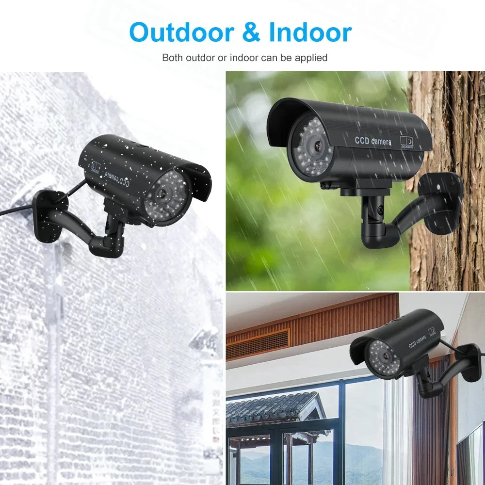 Simulation Fake Bullet Camera Dummy Cameras Outdoor LED Light Monitor Zpaxo