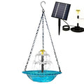 Hanging Solar Bird Bath Fountain Bird Bath Bowl with Solar Powered Pump for Outdoor Garden Backyard Patio Lawn Wildlife Feeder Zpaxo Blue
