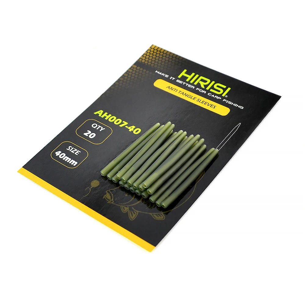 HIRISI 20pcs/20pcsX3 Carp Fishing Anti Tangle Sleeves Connect With Hook Carp Fishing Terminal Tackle AH007 For Outdoor Fishing Zpaxo