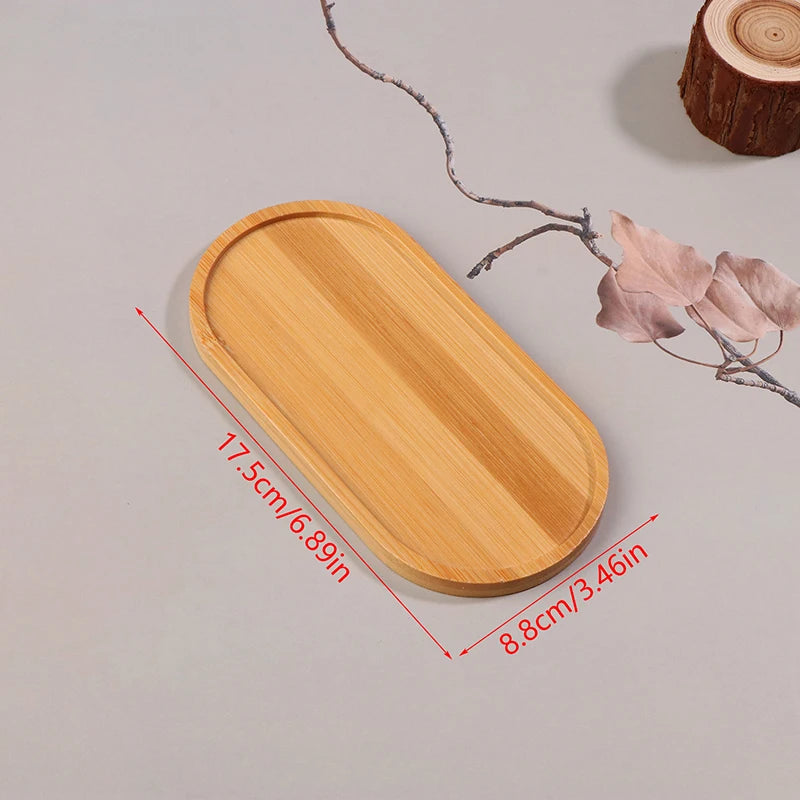 Bamboo Tray Wood Saucer Flower Pot Cup Pad Coaster Plate Kitchen Zpaxo A2