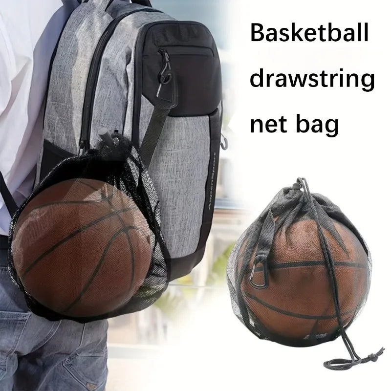 LIUSHADUOLA Portable Basketball Mesh Bag-drawstring Sports Equipment