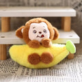 ▶1PCS 15cm Adorable Banana Monkey Keychain Charm Cute Monkey Plush Ornament Soft Bag Pendant For Boys Gifts Zpaxo 1PCS