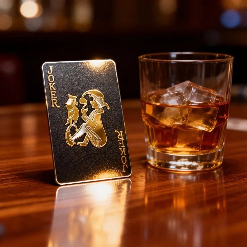 Waterproof Black Foil Playing Cards – 54-Card Poker Deck