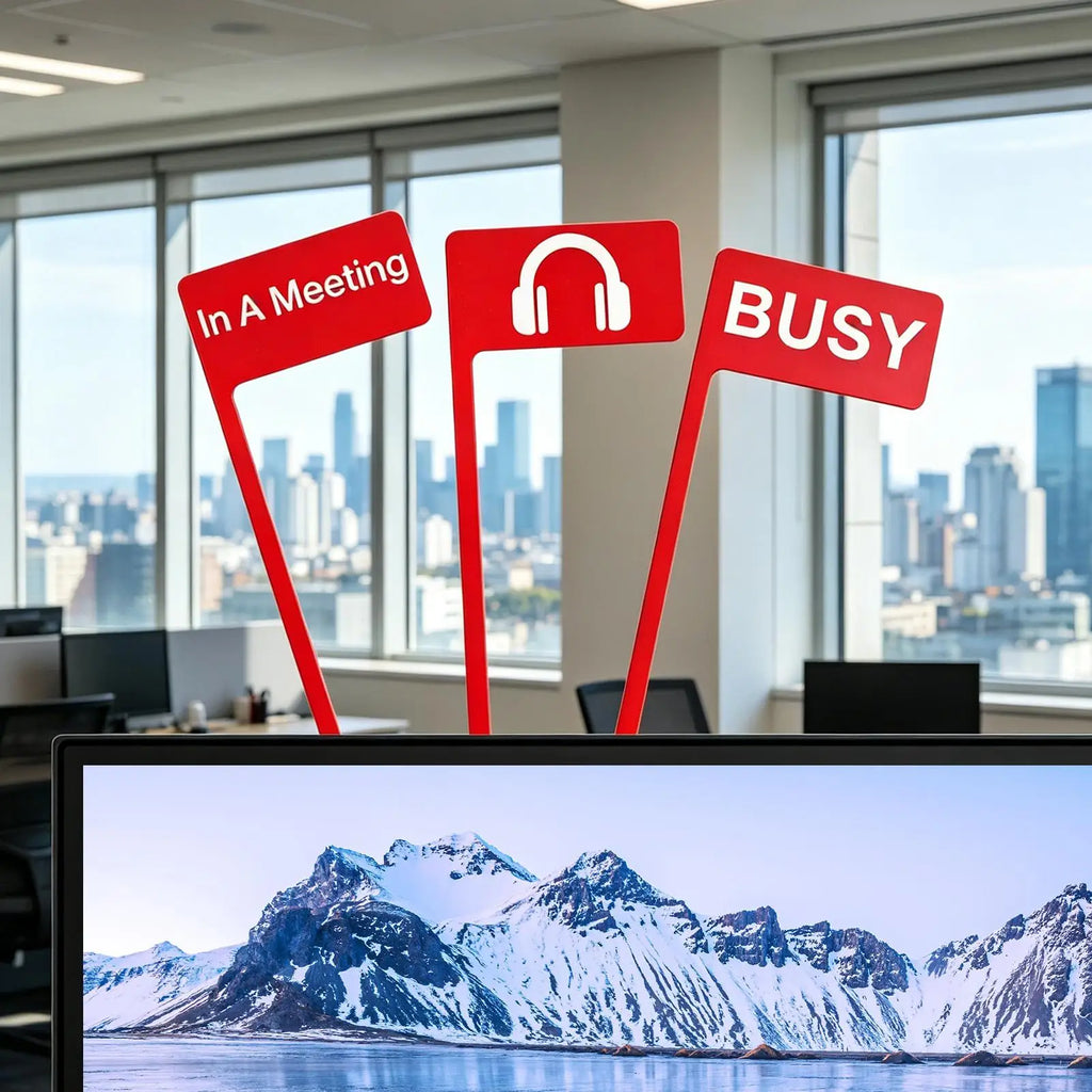 Office Desk Flag 3 Pieces Portable Focus Indicator Sign Red Alert Office Desk Flag for Women Home Work Computer Station School Zpaxo