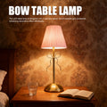 Bow Table Lamp Cute Decorative Rechargeable LED Fabric Shade Desk