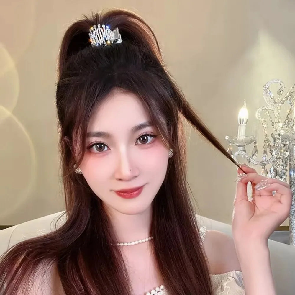 New Pearl Water Diamond High Ponytail Hair Claw Headwear Gifts Fixed Hair Shark Hair Clip Styling Tools Irregular Metal Hairpins Zpaxo