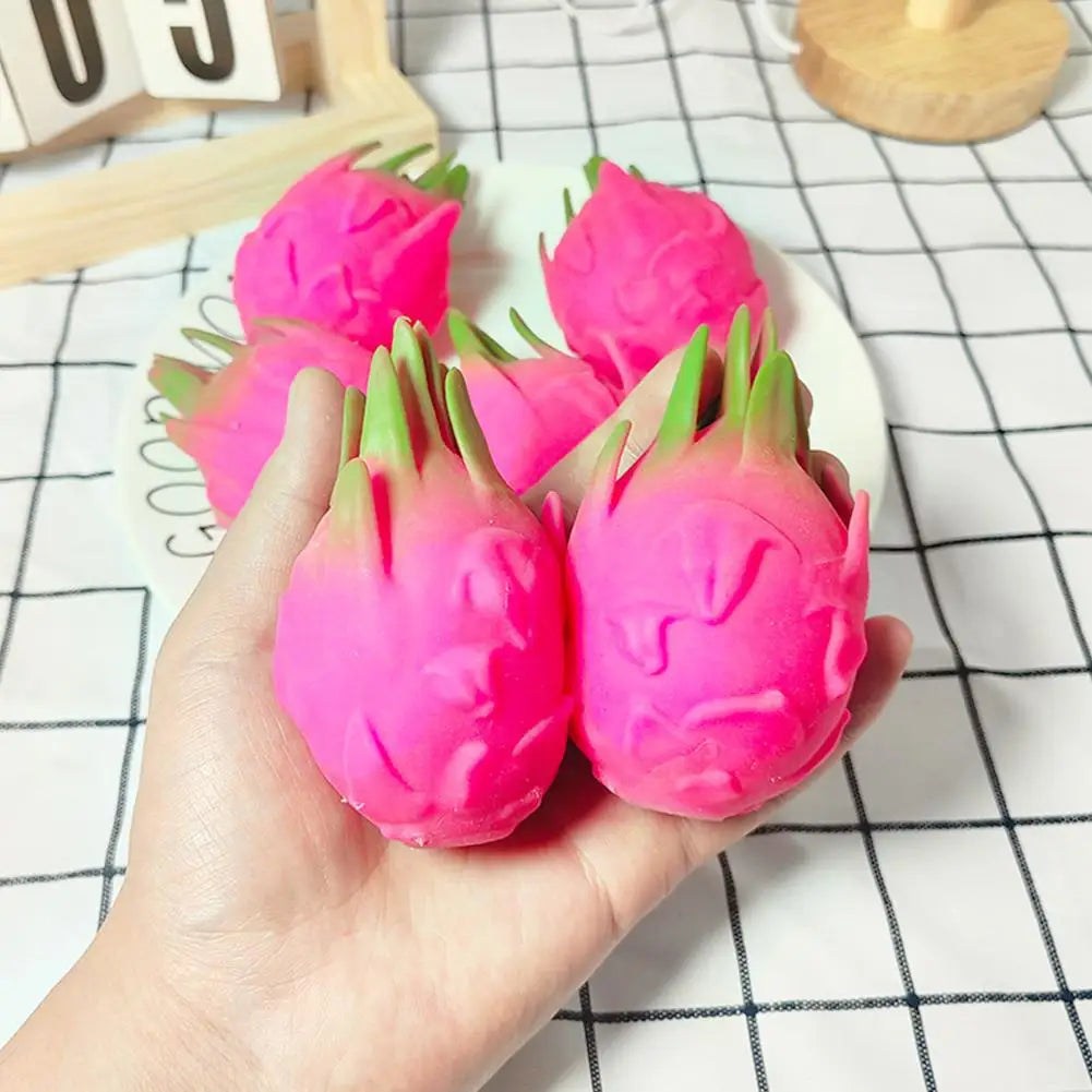 1/2PCS Funny Decompression Vent Dragon Fruit Squeeze Ball Gift Squishy Squeeze Stress Reliever Fidget Sensory Toy Simulation Fru Zpaxo