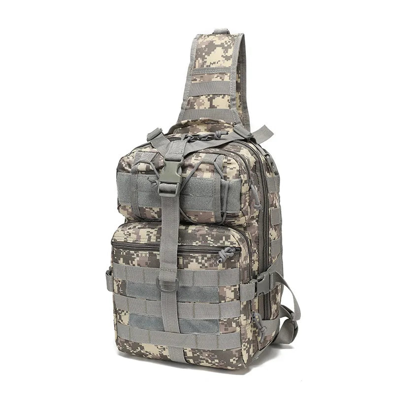 Leisure travel waterproof and wear-resistant crossbody backpack mountain climbing and cycling sports multi-functional chest bag Zpaxo Grey chest bag