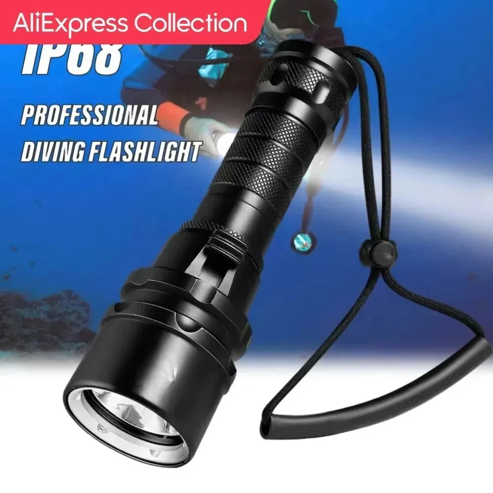 IP68 Diving Flashlight 2000 Lumens | 18650 Battery Waterproof