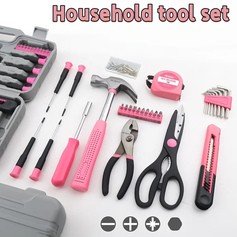 62pcs Multifunctional Tool Kit | Portable Home Repair Toolbox with Hammer,Pliers,Wrenches, Ideal Gift for Men/Women,Father's Day Zpaxo