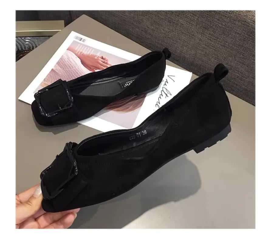 Flat shoes for women 2025 Spring and Autumn new spring Autumn black light mouth women's work outdoor plus size 41 42 43 loafers Zpaxo