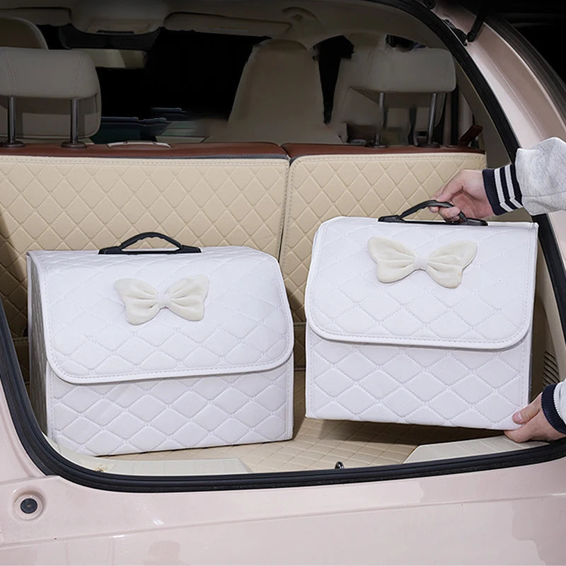 Foldable Car Trunk Organizer Box – Large Pink Storage