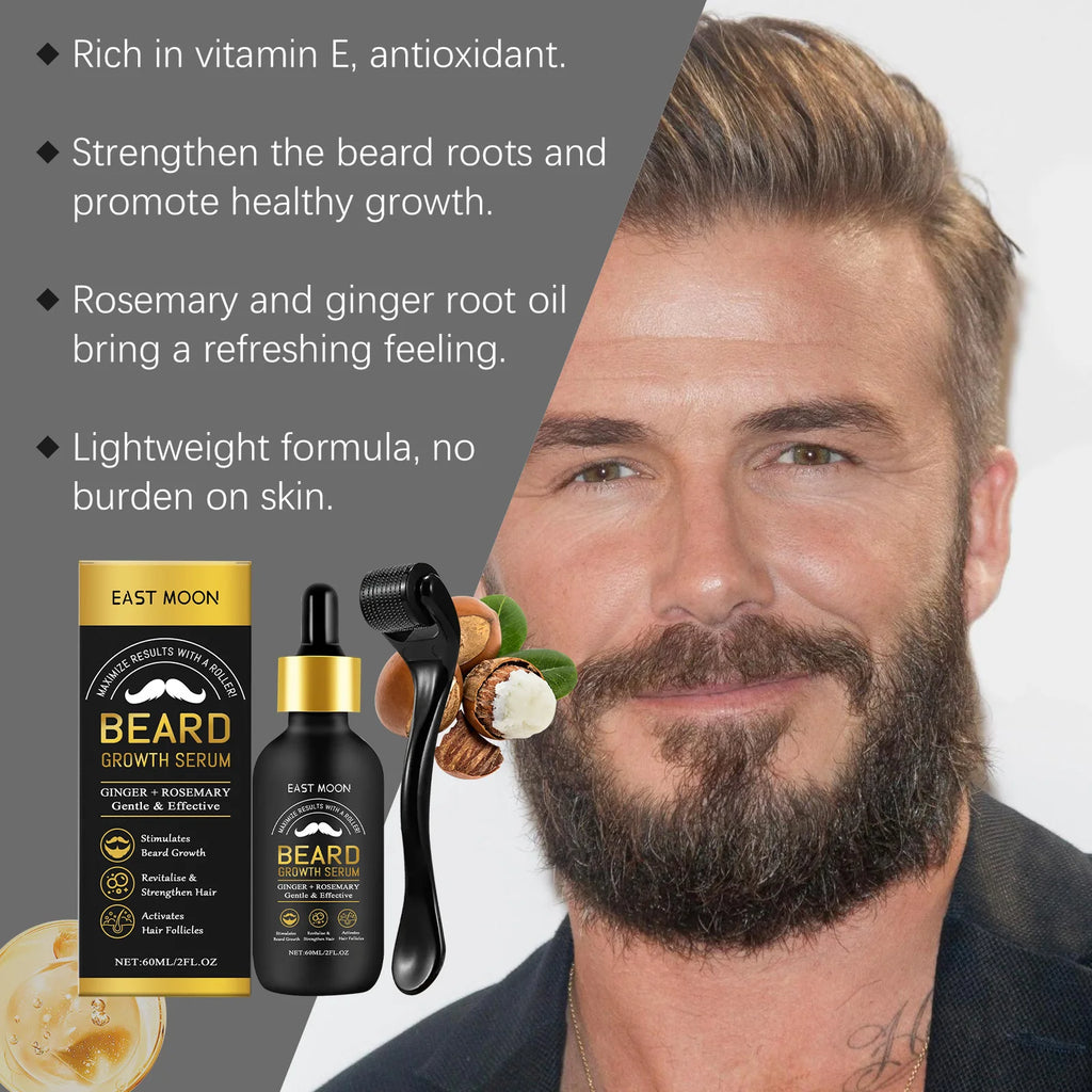 WEST MONTH Beard Thickening Oil + Roller Ball | Men's Grooming Beard Care Oil Zpaxo