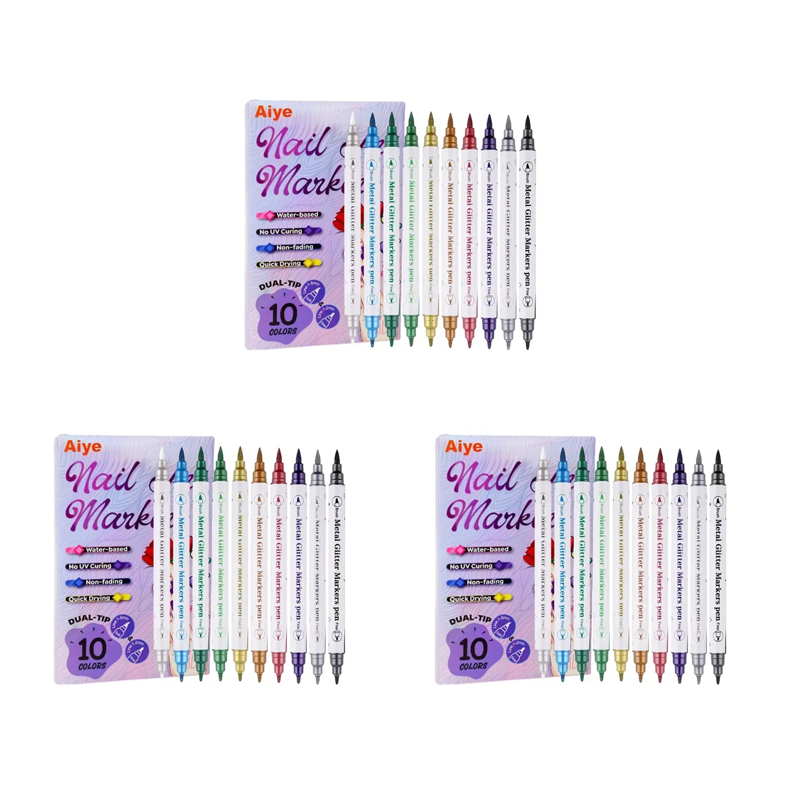 10-Piece Nail Art Pen Set – Waterproof Acrylic Liner Pens Nail Art Pen Set Zpaxo 3 Sets