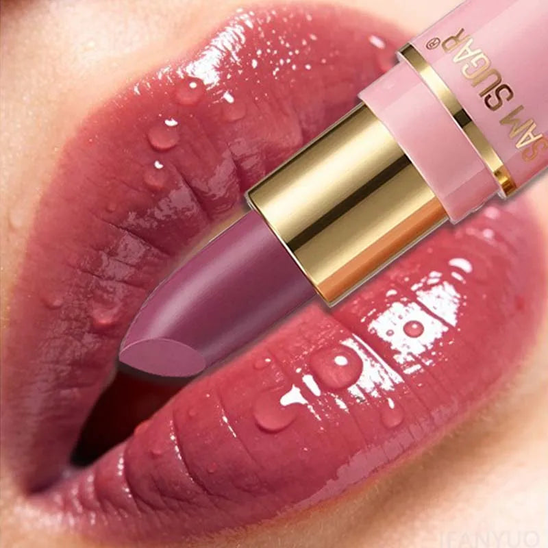 Hydrating Cherry Red Lipstick Velvet Glossy Finish Lip Tint Highly