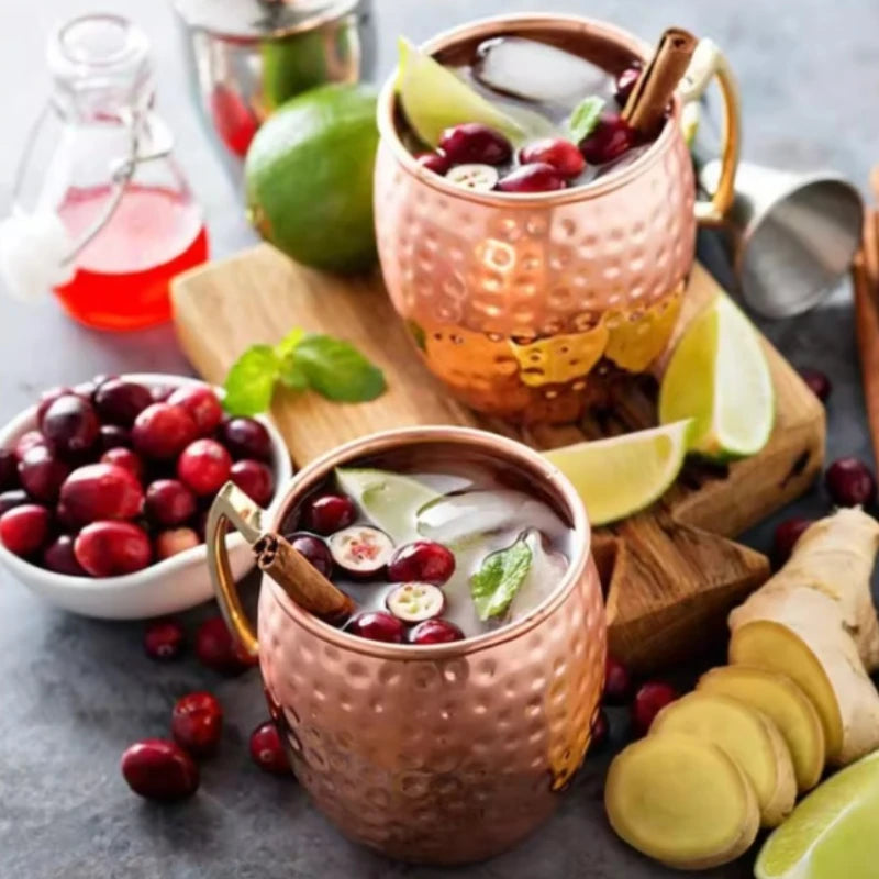 530ml Cocktail Wine Cup Moscow Mule Mugs Stainless Steel Copper Plated Juice Beer Cup Coffee Mugs Bar Champagne Party Drinkware Zpaxo