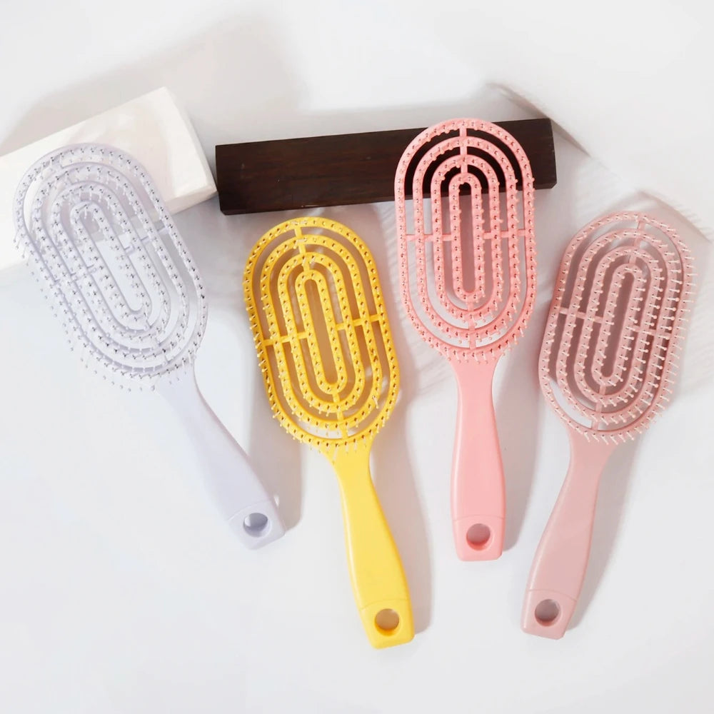 Relaxing Elastic Massage Comb Portable Hollow Comb Scalp Massage Brush Salon Styling Tool Oval Comb Special for real hair wigs Zpaxo
