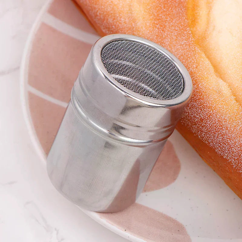 Kitchen Cake BBQ KitchTools Stainless Steel Coffee Shaker Cocoa Chocolate Flour Powdered Sugar Sieve Filters With Lid 1Pc Zpaxo